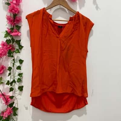David Lawrence Womens Sleeveless Top Size L Burnt Orange 
