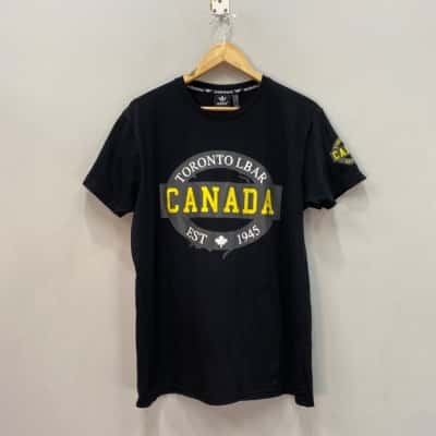 Adidas Mens  Size XXL Short Sleeve T-shirt Black “Canada LBar”
