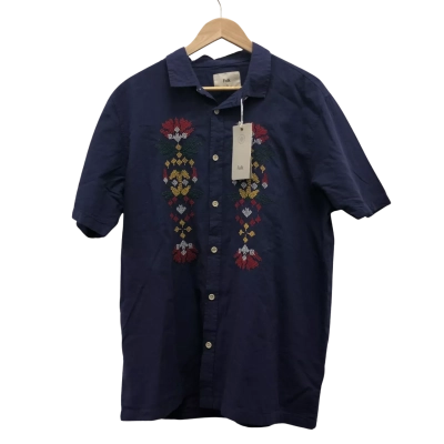 Folk Mens  Size XL Short Sleeve Shirt Navy Blue BNWT$225