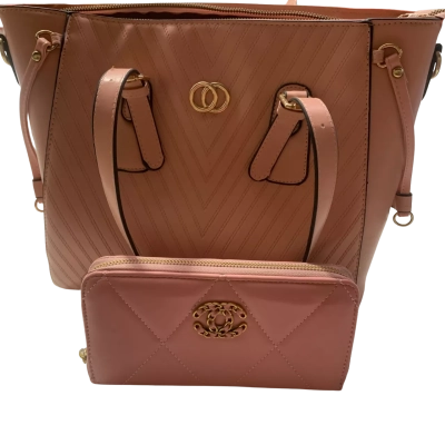 Womens dusty pink handbag and purse