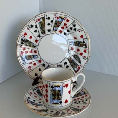Rare Vintage Elizabethan "Cut for Coffee" Demitasse Coffee Trio Set