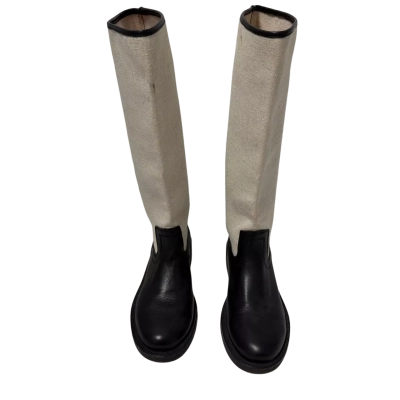 BNWT Zara   Size 37 Boots Beige / Black  