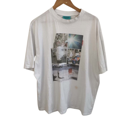 Scotch & Soda x Joe Jonas Mens  Size L Short Sleeve Shirt White 