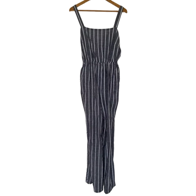 Madison Square Size 14 Navy Blue / White Pantsuit