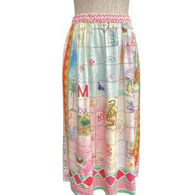 Me369 World Stamps Skirt With Pockets Size S / XS Multicoloured 