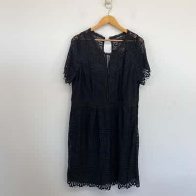 City Chic Black Dinner Date Dress  Size M 