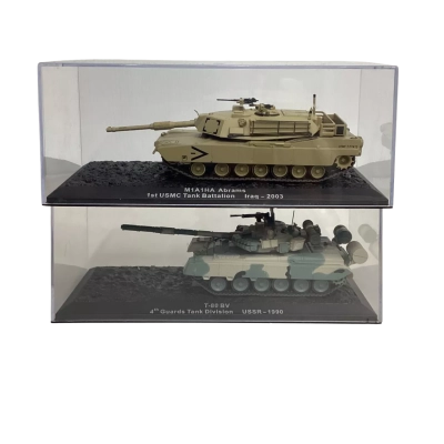 Lot of 2x 1:72 Scale Model Tanks (M1A1HA Iraq 2003 & T-80 BV USSR 1990)