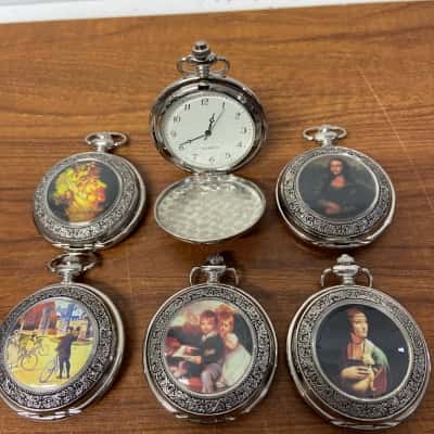 ***NOT TESTED*** collection of 6 silver toned pocket watches 