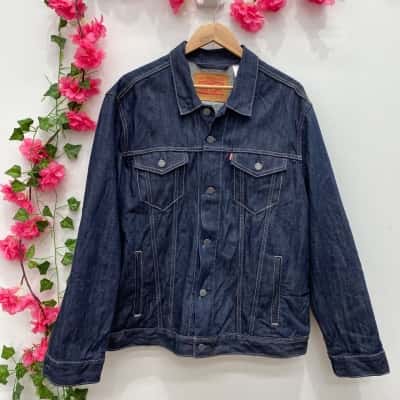Levi's Mens Denim Jacket Size XXL Navy Blue 