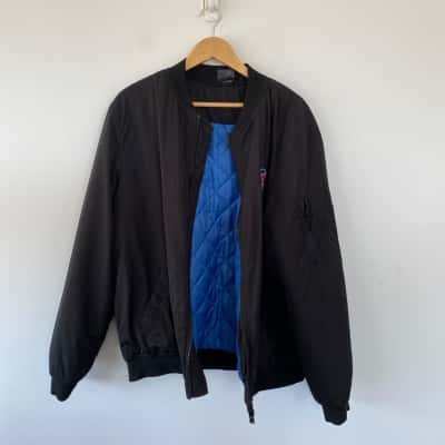 MTV Music Television Black Bomber Jacket Size L 