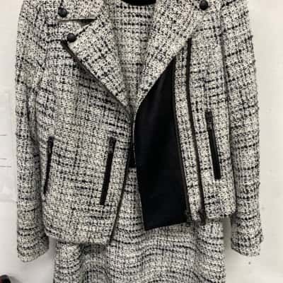 Arthur Galan Womens  Size 12 Black  / White jacket/dress