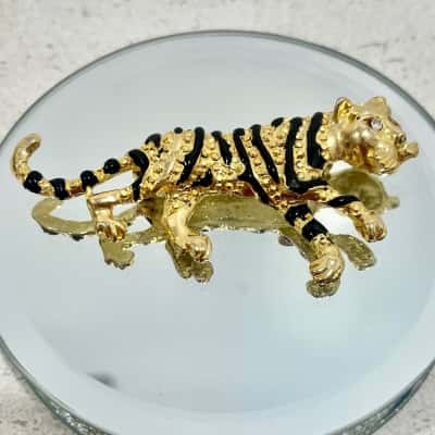 Vintage Gold/Black Tiger Brooch