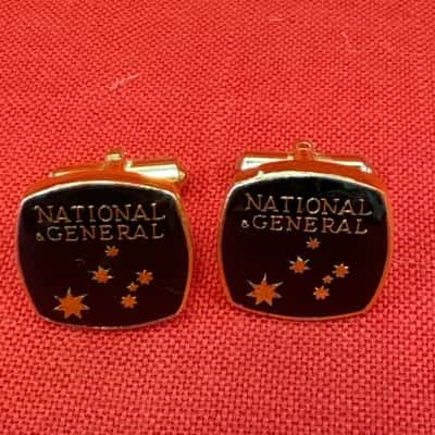 Men's Vintage National & General Insurance Co Cufflinks Including Souther Cross Constellation