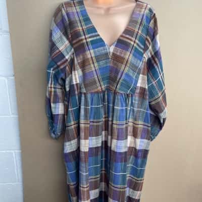 Gorman Womens  Size 14 Casual Dress Checked / Multicoloured 