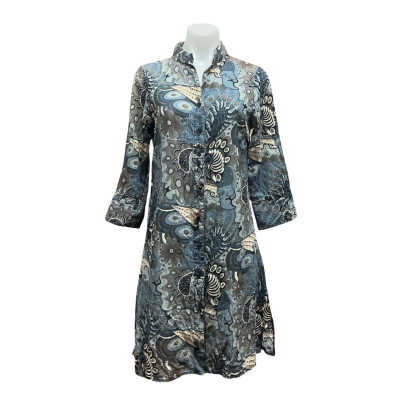 Cordelia Street Womens Size 10 Shirt Dress Blue / Multicoloured / Pattern 