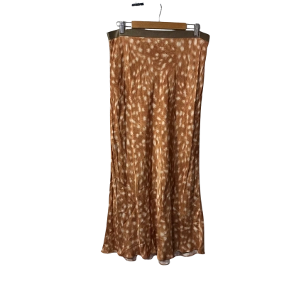 Veronika Maine Womens Size 14 Ochre Pattern Straight Maxi Skirt (new)