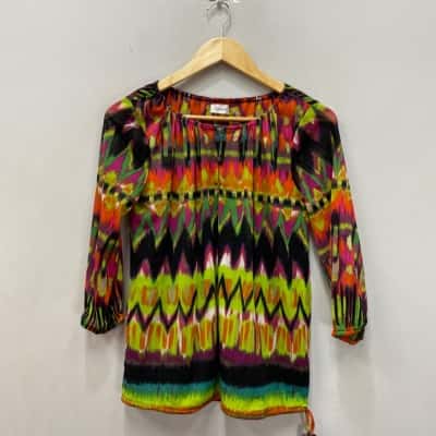 Calvin Klein Womens  Size M 3/4 Sleeve Top Multicoloured 