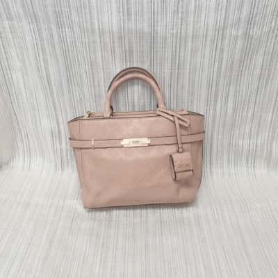 Guess Dusky Pink Embossed Pattern with Super Cute Tiny Key Bag /Keyring Detail /Crossbody /Shoulder /Handbag 