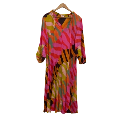 Gorman Womens  Size 10 Pleated Midi Dress Multicoloured 