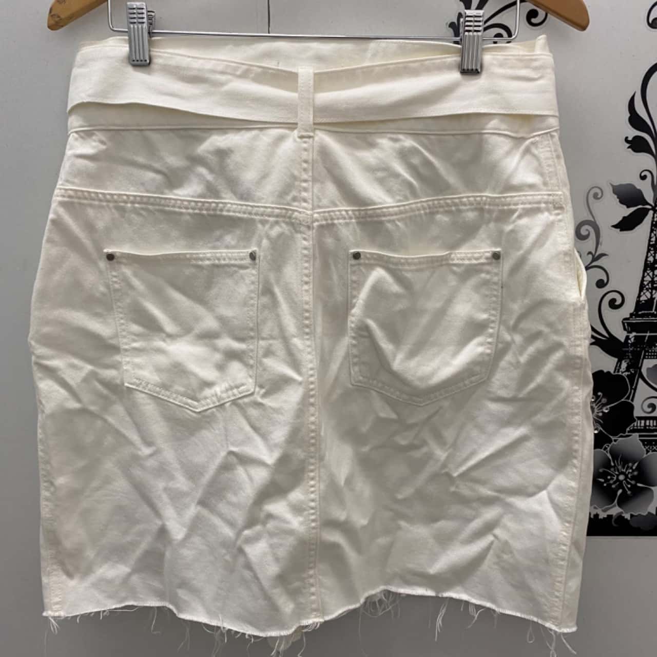 Womens WITCHERY Tie Waist Cream Denim Skirt Brand New(s)