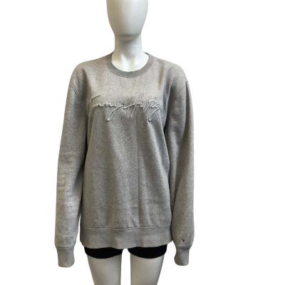 Tommy Hilfiger Mens  Size XL Embossed Logo Sweatshirt Grey
