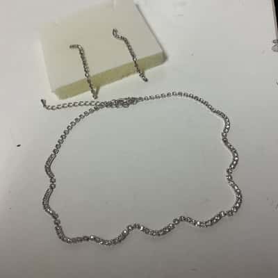  Women’s Diamante Earrings / Necklace Silver tones
