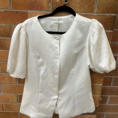 Perfect Stranger Womens  Size 16 White Fenella Short Sleeve Too 