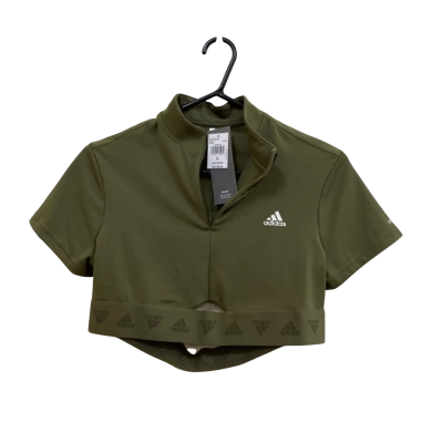 Adidas Womens runner top Size L T-Shirt Green 