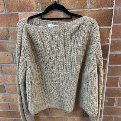 Lafayette New York 48 Womens Brown/ Beige Knitted Jumper 