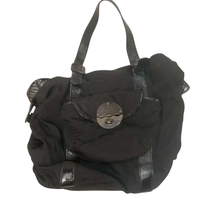 Womens Mimco Black Handbag with Leather Details