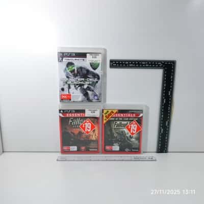 Preowned PS3 Fallout Games Duo + Splinter Cell Blacklist Game Trio As Is 