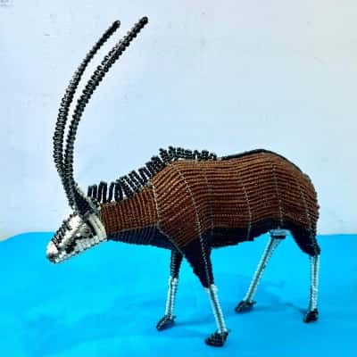 Handcrafted Beaded Wire Gemsbok or Sable  Antelope