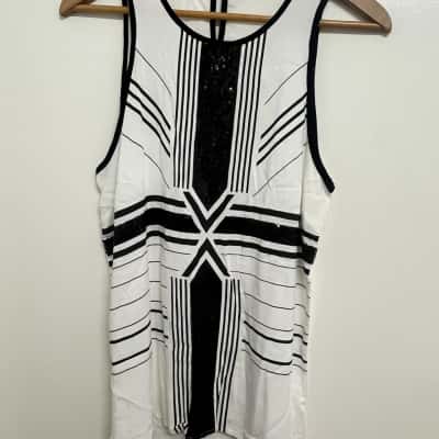 Dotti Women's Size 8 Top - Black / White 