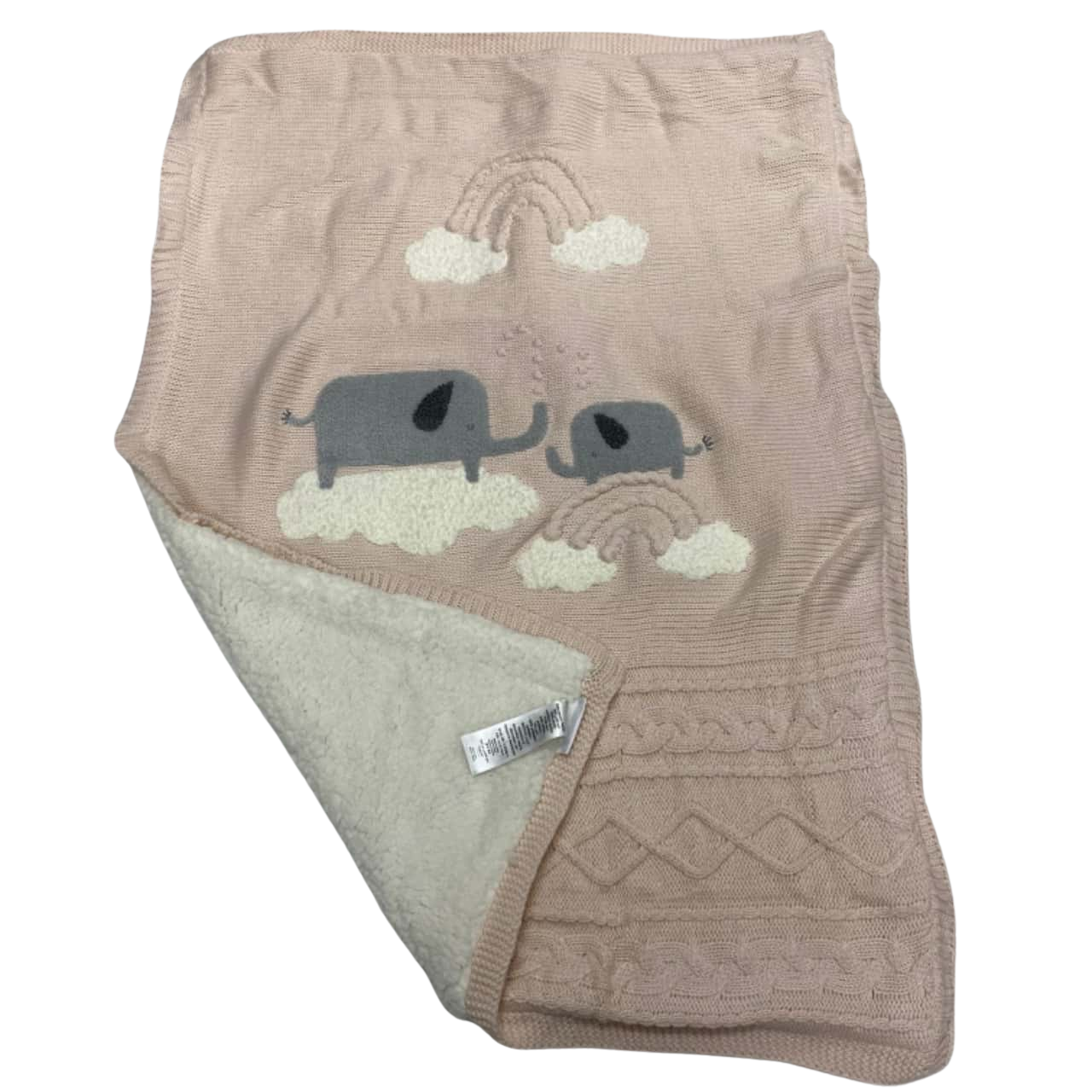 Pottery Barn Kids Elephant Baby Blanket Pink/Cream (s)