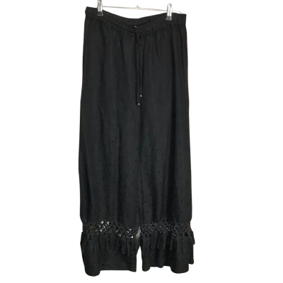 Tigerlily Womens  Size 12 Linen Blend Macrame-Tasselled Strip Tanoosa Pants