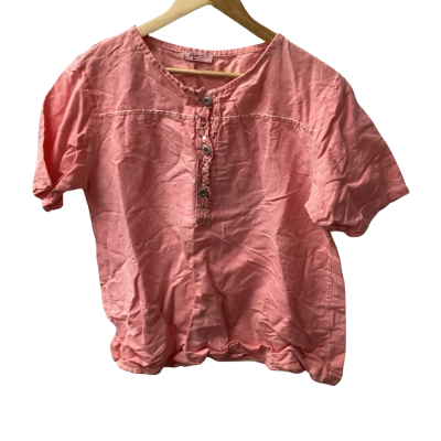 Amici Womens  Size M Short Sleeve Top Pink cotton / linen blend K
