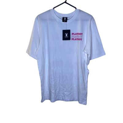  Play boy Unisex Oversized TShirt Size M Pink  / White 
