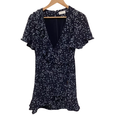 Rebecca Valance Womens  Size 10 Wrap Dress Navy Blue 