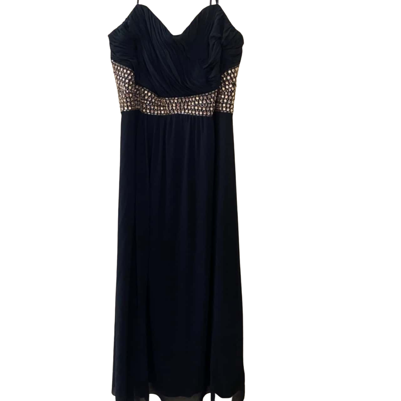 City Chic Size 2X-20 Women's Ivory Solid Maxi-Spaghetti Strap Dress