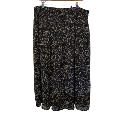 Autograph Womens Shirred Waist Skirt Size 20 Black  / Floral 