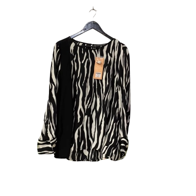 Liz Jordan Womens  Size 18 Long Sleeve Top Zebra print Black  / Off White 