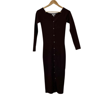 Reiss Womens  Size M Long Sleeve Dress Brown 