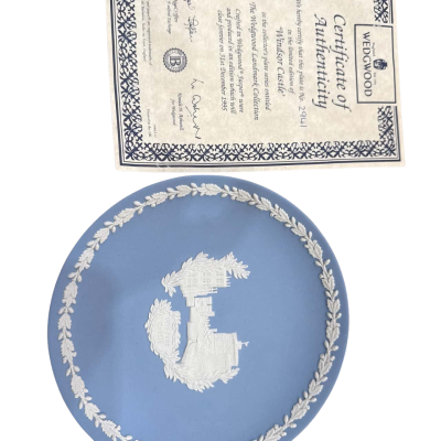 Wedgwood Jasper | White on Pale Blue Landmarks Collection Windsor Castle plate