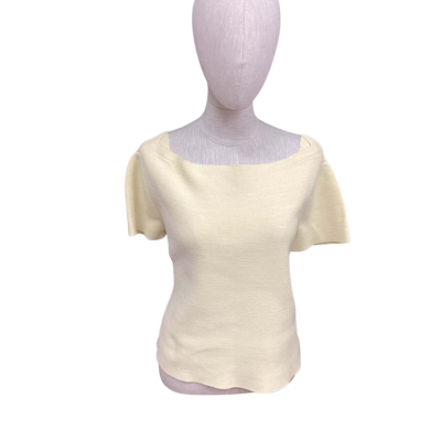 Scanlan Theodore Womens  Size M Short Sleeve Top Cream 