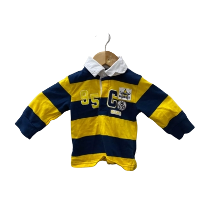 NRL Kids  Size 0 Rugby Top Navy Blue / Yellow "Cowboys"