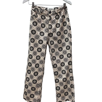 Rollas Womens  Size 8 Straight Leg Jeans Black  / Cream 