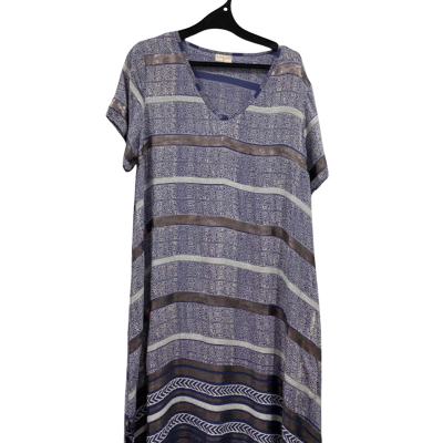 Lula Soul Womens Size M Casual Dress Blue / Pattern / Silver / White 