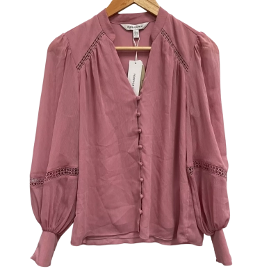 Forever New Hadleigh Blush Pink Lace Trim Blouse Size 6