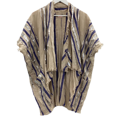 Sass & Bide Womens  Size 8 Sleeveless Sequin Poncho Blue / Cream 