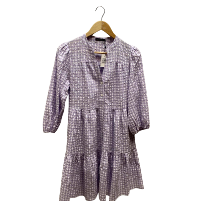 Portmans Womens  Size 8 Lavender/ White Checked Longe Sleeve Dress